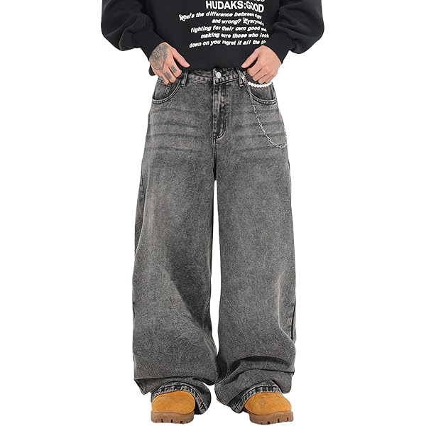 新品SWEATS COLLECTIVE DENIM BAGGYJEANS y2k qcdyrxf Mens Baggy Jeans Y2k Wide Leg Loose Fit Jeans Streetwear